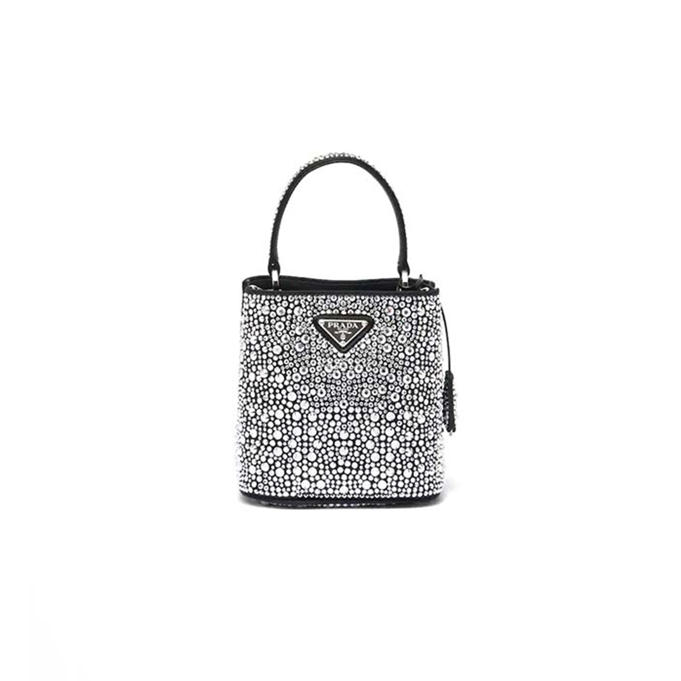 PRADA PANIER SATIN BAG WITH CRYSTALS 1BA373 (16*15*9.5cm) 